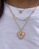 FLUTED HEART NECKLACE