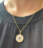 FLUTED EVIL EYE NECKLACE