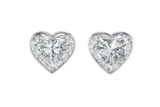 BEZEL SET HEART LAB DIAMOND STUDS