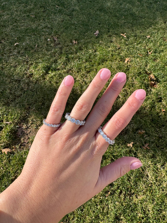 10 POINTERS LAB DIAMOND ETERNITY PINKY RING