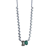 CHAMPAGNE DIAMOND AND EMERALD NECKLACE