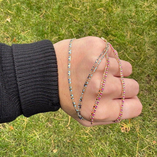 COLORED ENAMEL GOLD NECKLACE