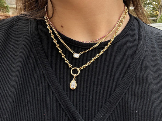 LAB DIAMOND PEAR CHARM