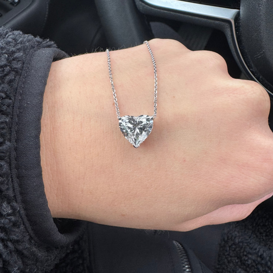 LAB DIAMOND HEART SOLITAIRE NECKLACE