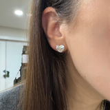 BEZEL SET HEART LAB DIAMOND STUDS