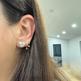 BEZEL SET HEART LAB DIAMOND STUDS