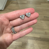 BEZEL SET HEART LAB DIAMOND STUDS