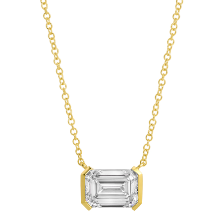 2 CT EMERALD CUT LAB DIAMOND NECKLACE