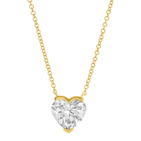 LAB DIAMOND HEART SOLITAIRE NECKLACE