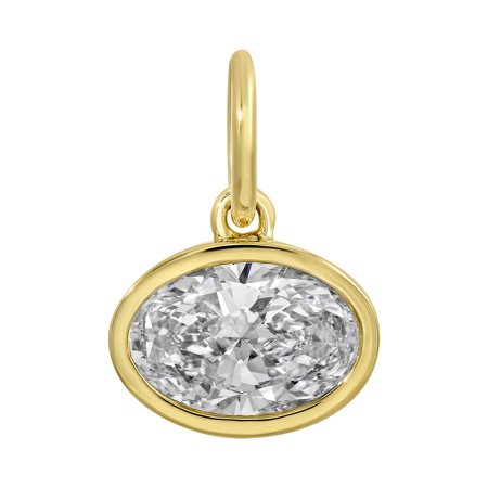 2 CT BEZEL SET LAB OVAL CHARM