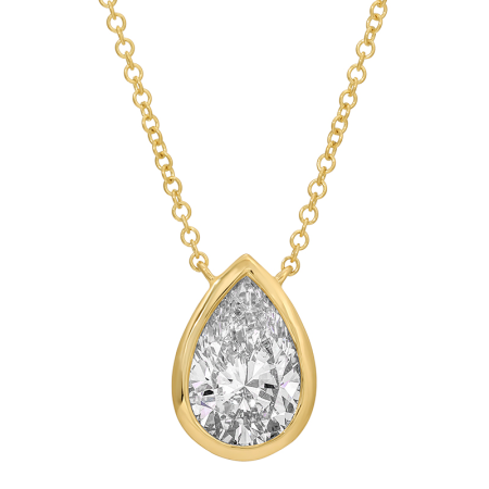 2 CT PEAR LAB DIAMOND NECKLACE