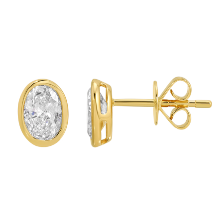 OVAL SHAPE LAB DIAMOND STUDS