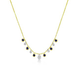 DIAMOND AND BLUE SAPPHIRE HANGING NECKLACE