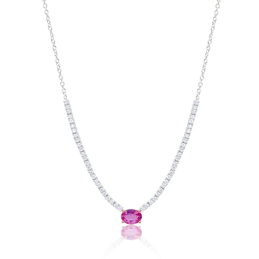 PINK SAPPHIRE DIAMOND COCKTAIL NECKLACE