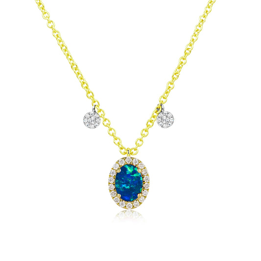 OCTOBER OPAL BIRTHSTONE NECKLACE