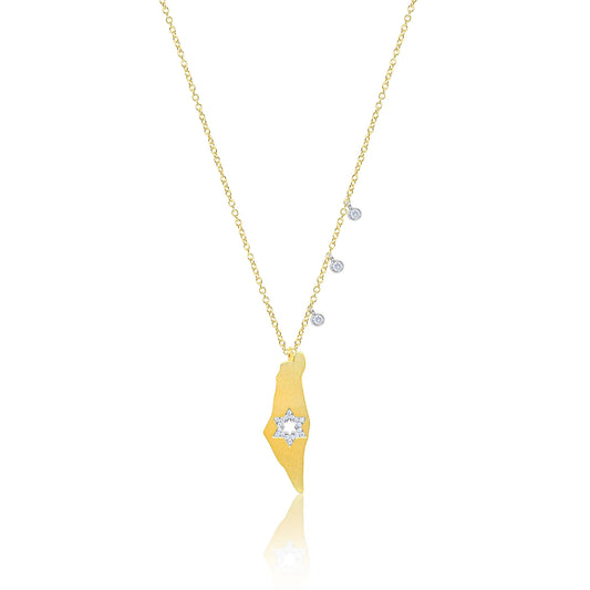 GOLD MAP OF ISRAEL NECKLACE