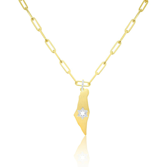 PAPERCLIP MAP OF ISRAEL NECKLACE