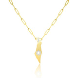 PAPERCLIP MAP OF ISRAEL NECKLACE