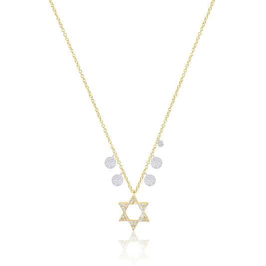 DIAMOND JEWISH STAR CHARM NECKLACE