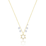 DIAMOND JEWISH STAR CHARM NECKLACE