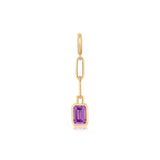 COLORED STONE PAPERCLIP CHARM