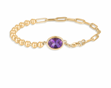 MIXED CHAIN STONE BRACELET