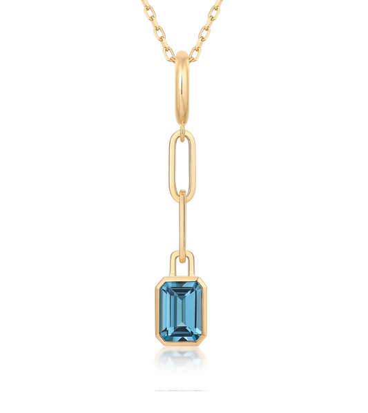 COLORED STONE PAPERCLIP CHARM
