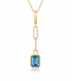 COLORED STONE PAPERCLIP CHARM