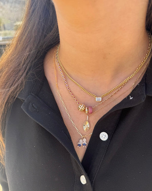 FLUTED MARQUIS SHAPED DIAMOND NECKLACE