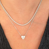 LAB DIAMOND HEART SOLITAIRE NECKLACE