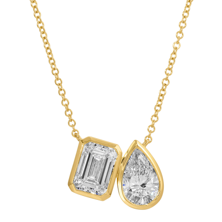 TOI ET MOI LAB EMERALD AND PEAR NECKLACE