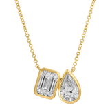 TOI ET MOI LAB EMERALD AND PEAR NECKLACE