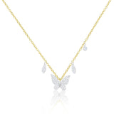BUTTERFLY DIAMOND CHARM NECKLACE
