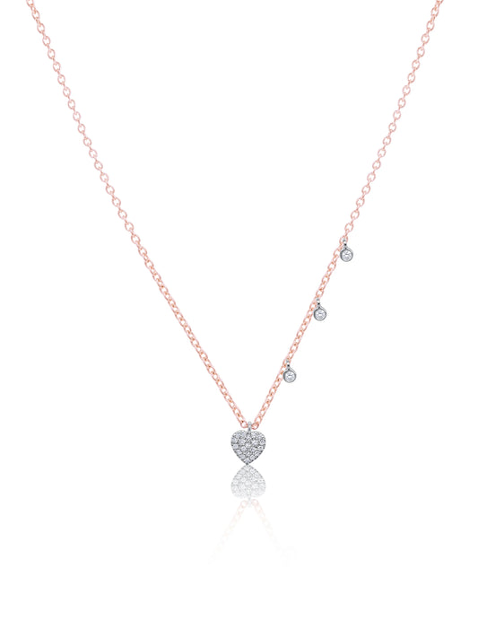 HEART HANGING DIAMONDS NECKLACE