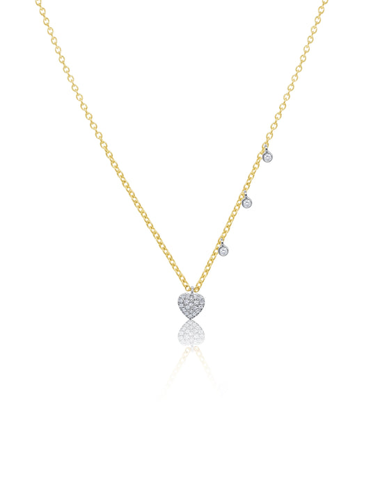 HEART HANGING DIAMONDS NECKLACE