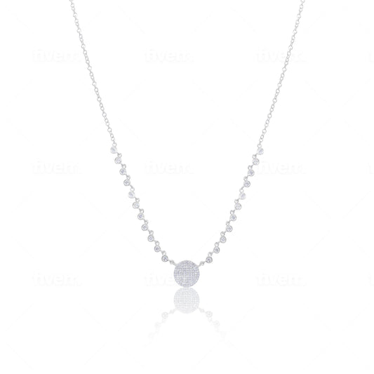 DIAMOND BEZEL AND DISC NECKLACE