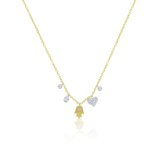 GOLD HAMSA CHARM NECKLACE