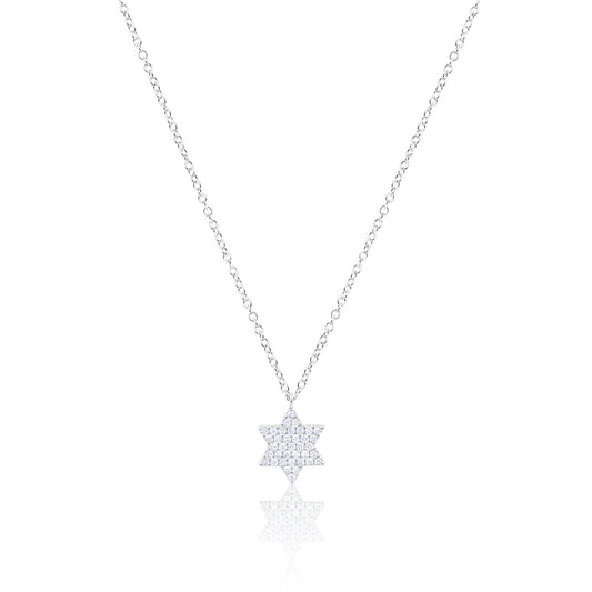 PAVE DIAMOND JEWISH STAR NECKLACE