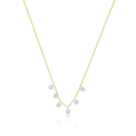 TWO TONE YELLOW DISC NECKLACE