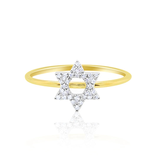 TWO TONE JEWISH STAR RING